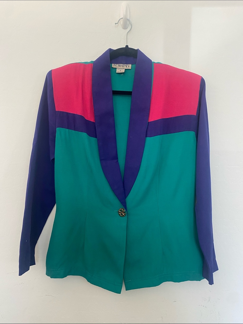 Vintage 80’s Teal, Purple & Pink Colorblock Blazer